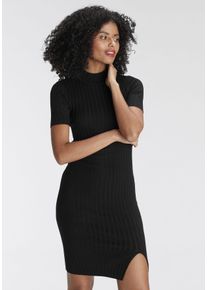 AJC Damen Strickkleid, schwarz, feminin, Gr. 32, unifarben, Obermaterial: 70% Viskose, 30% Polyamid, Kleider, für Partys und Festivals, kurzes Kleid,