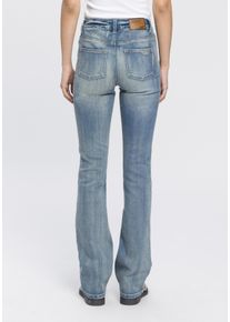 Arizona Damen Bootcut-Jeans "Baby Bootcut", blau, Basic, Gr. 36, Abriebeffekte, Denim/Jeans, Obermaterial: 69% Baumwolle, 29% Polyester, 2% Elasthan,