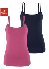 Vivance Damen Spaghettitop "mit verstellbaren Trägern", transparent, Basic, Gr. 36, unifarben, Single Jersey, Obermaterial: 95% Baumwolle, 5%