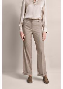 Bugatti Damen Stoffhose, beige, casual, Gr. 36, unifarben, 63% Polyester, 34% Viskose, 3% Elasthan, Hosen, mit geradem Beinverlauf
