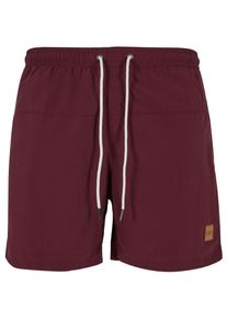 Urban Classics Herren Badeshorts "Urban Classics Herren Block Swim Shorts", rot, Gr. XL, 100% Polyamid, Badehosen