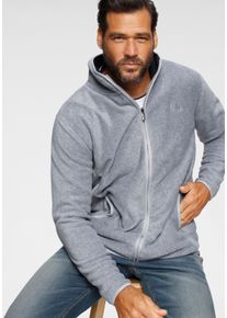 MAN'S WORLD MAN'S WORLD Herren Fleecejacke, grau, casual, Gr. 5XL, meliert, Obermaterial: 100% Polyester, Jacken, für die Übergangszeit, aus Fleece, casual Look,