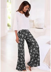 Vivance Dreams Damen Pyjama, Gr. 32, schwarz, Single Jersey, Obermaterial: 100% Viskose, unifarben, Paisley, casual, Homewear-Sets, mit Paisleymuster