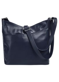 Samantha Look Damen Umhängetasche, blau, Leder, unifarben, Taschen, echt Leder, Made in Italy