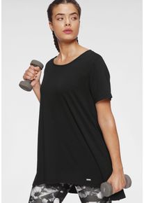 Venice Beach Damen Funktionsshirt "Funktionsshirt", schwarz, sportlich, Gr. 40, Single Jersey, Obermaterial: 63% Polyester, 32% Baumwolle, 5%