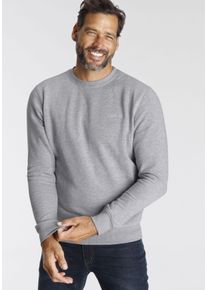 MAN'S WORLD MAN'S WORLD Herren Sweatshirt, grau, Basic, Gr. L, meliert, angeraute Sweatware, Obermaterial: 60% Baumwolle, 40% Polyester, Sweatshirts, Langarm,