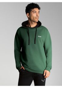 TRIGEMA Herren Sweatshirt "TRIGEMA Sweatshirt mit kontrastfarbigen Details", grün, sportlich, Gr. L, 75% Baumwolle (Biobaumwolle kbA), 25% Baumwolle