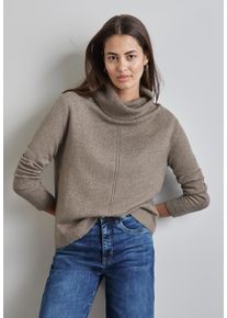 Street One Damen Rollkragenpullover, beige, casual, Gr. 44, meliert, Strick, Obermaterial: 37% Baumwolle, 34% Polyacryl, 26% Polyester, 3% Elasthan,