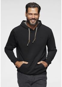 MAN'S WORLD MAN'S WORLD Herren Kapuzensweatshirt, schwarz, casual, Gr. L, meliert, angeraute Sweatware, Obermaterial: 60% Baumwolle, 40% Polyester.