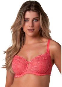 After Eden Damen Bügel-BH "Anna", Gr. 80, pink, 53% Polyamid, 33% Nylon, 14% Elasthan, unifarben, gemustert, feminin, BHs, Cup D-G, Wire bra in