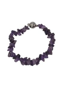 Steuer Damen Armband "Splitter- Amethyst lila", 19cm, Metall, lila, Metall, Armbänder