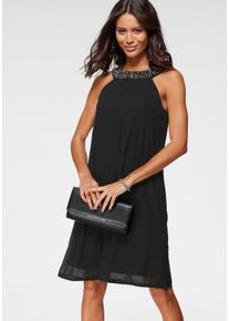 Laura Scott Damen Cocktailkleid, schwarz, feminin, Gr. 46, unifarben, Georgette, Jersey, Obermaterial: 100% Polyester. Futter: 100% Polyester,