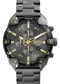 Diesel Herren Chronograph "SPIKED", schwarz, Armbanduhren, Quarzuhr, Armbanduhr, Herrenuhr, Edelstahlarmband, analog, Tag