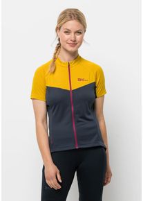 Jack Wolfskin Damen Funktionsshirt "MOROBBIA FZ T W", gelb, Gr. M, 1. OBERSTOFF 100% POLYESTER 2. OBERSTOFF 100% POLYESTER, Shirts