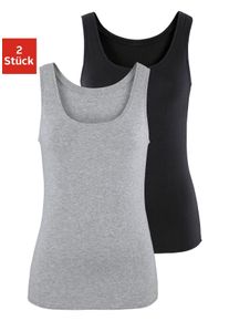 Vivance Damen Tanktop "aus elastischer Baumwoll-Qualität", grau, Basic, Gr. 32, unifarben, Single Jersey, Obermaterial: 95% Baumwolle, 5% Elasthan,