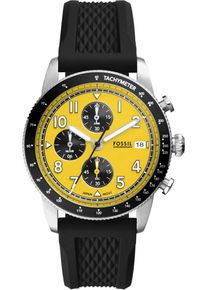 Fossil Herren Chronograph "SPORT TOURER", schwarz, Armbanduhren, Quarzuhr, Armbanduhr, Herrenuhr, Lederarmband, analog, Tag