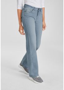 Arizona Damen Gerade Jeans, blau, Basic, Gr. 17, Denim/Jeans, Obermaterial: 98% Baumwolle, 2% Elasthan, Jeans, weite Beinform, Used-Look-Waschung,