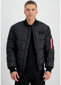 Herren Bomberjacke "MA-1 Puffer Bomber", schwarz, modisch, Gr. L, Alpha Industries, unifarben, Web, Obermaterial: 100% Polyester, Jacken