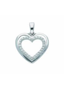 Adelia´s ADELIA ́S Damen Ketten-Anhänger "Damen Goldschmuck 333 Weißgold Anhänger Herz mit Zirkonia", Gold, silber, Gold, Schmuckanhänger, mit Zirkonia