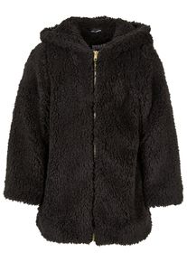 Urban Classics Mädchen Parka "Urban Classics Damen Girls Sherpa Jacket", schwarz, casual, Gr. 122, unifarben, 100% Polyester, Jacken