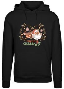 F4NT4STIC Damen Kapuzenpullover "Christmas Hippie Santa And Reindeer", schwarz, casual, Gr. M, Obermaterial: 65% Baumwolle, 35% Polyester, Pullover,