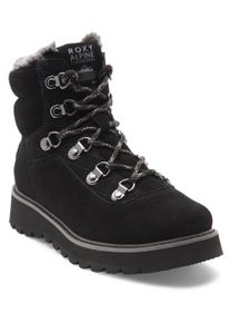 Roxy Damen Schnürboots "BRADIE", Gr. 41, schwarz, Leder, unifarben, sportlich, Schuhe, Winterstiefel, Schnürstiefel, Winterschuhe, gefüttert