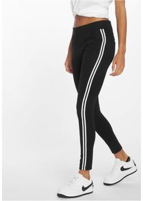 DEF Damen Leggings "DEF Damen Janisja Leggings", schwarz, Gr. XXS, gestreift, 75% Polyester, 20% Viskose, 5% Elasthan, Hosen