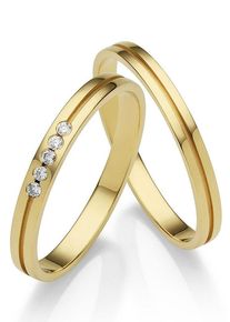 Firetti Trauring "Schmuck Geschenk Gold 375 Hochzeit Ehering "LIEBE"", 60, ohne Brillanten, Gelbgold 375, 2,5mm, gold, Gelbgold 375, Fingerringe,