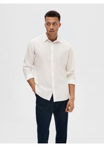 Selected Homme Herren Leinenhemd "NEW-LINEN SHIRT", weiß, modisch, Gr. L, unifarben, Web, Obermaterial: 71% Baumwolle, 29% Leinen, Hemden, unifarben