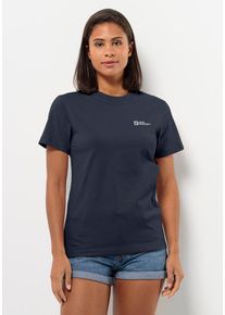 Jack Wolfskin Damen T-Shirt "ESSENTIAL T W", blau, Gr. XS, Obermaterial: 100% Cotton organic; Kontrast: 100% Cotton organic, Shirts
