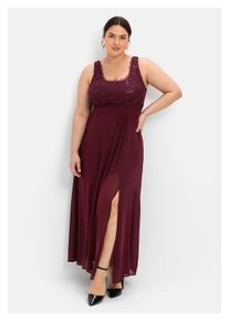 sheego Damen Abendkleid "Große Größen", lila, feminin, Gr. 52, unifarben, Obermaterial: 100% Polyester;Futter: 100% Polyester;Spitze: 100% Polyester,