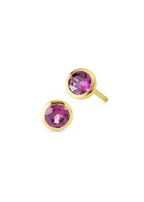 OROLINO Damen Paar Ohrstecker "Gold 585 mit 2x Pink Rhodolith", ONE-SIZE, Gold, gelb, Gold, Ohrringe