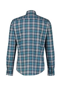 Lerros Herren Karohemd "Lerros Herren Karohemd in Strukturqualität", blau, Gr. S, 55% Baumwolle, 45% Polyester, Hemden