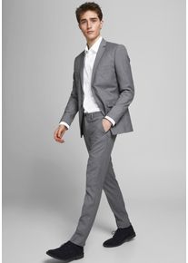 Jack & Jones JACK & JONES Herren Anzug "JPRFRANCO SUIT NOOS", grau, modisch, Gr. 56, meliert, Web, Obermaterial: 78% Polyester, 17% Viskose, 4% Elasthan, 1%