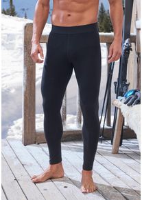 Herren Leggings, schwarz, Basic, Gr. M, AUTHENTIC LE JOGGER, unifarben, Single Jersey, Obermaterial: 78% Viskose, 17% Wolle, 5% Elasthan, Hosen, mit