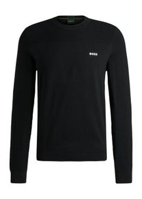 BOSS Green Herren Strickpullover "Momentum-X CN", schwarz, casual, Gr. M, unifarben, Strick, Obermaterial: 48% Polyester, 39% Schurwolle, 11%