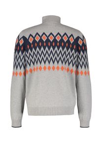 Lerros Herren Strickpullover "Lerros Troyer in Norweger-Design", grau, Gr. L, 80% Baumwolle, 20% Wolle, Pullover