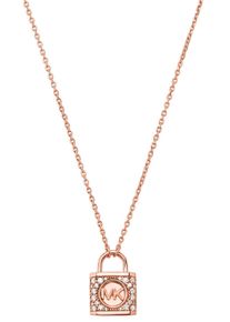 Michael Kors Damen Kette mit Anhänger "PREMIUM, SCHLOSS, MKC1629AN", Silber 925 (Sterlingsilber), L: 43cm, rosa, Silber 925 (Sterlingsilber),