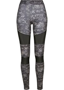 Urban Classics Damen Leggings "Urban Classics Damen Ladies Camo Tech Mesh Leggings", grau, Gr. XS, 77% Polyester, 23% Elasthan, Hosen