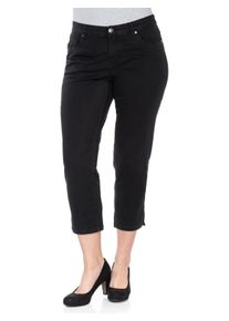 sheego Damen 7/8-Hose "Große Größen", schwarz, sportlich, Gr. 54, unifarben, Obermaterial: 97% Baumwolle, 3% Elasthan, Hosen, aus elastischem