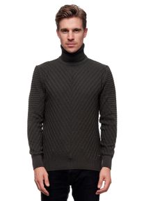 Rusty Neal Herren Rollkragenpullover, grün, casual, Gr. M, unifarben, 70% Polyacryl, 30% Baumwolle, Pullover, in stilvollem Feinstrick