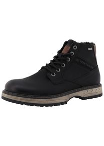 Tom Tailor Herren Winterboots, Gr. 41, schwarz, Lederimitat, Textil, unifarben, kontrastfarbene Details, modisch, Schuhe,