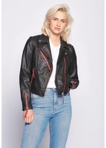 Maze Damen Lederjacke "Amur", schwarz, Gr. XL, Obermaterial: 100% Lammleder / Innenfutter: 100% Baumwolle / Ärmelfutter: 100% Polyester, Jacken