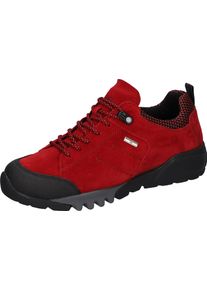 Waldläufer WALDLÄUFER Damen Schnürschuh "H-AMIATA", Gr. 4, rot, Veloursleder, Gummi, Textil, sportlich, Schuhe, Freizeitschuh, Halbschuh, Outdoorschuh mit