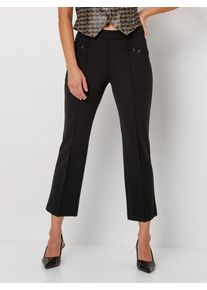 Toni Damen Bundfaltenhose "Jenny Kick 7/8", schwarz, casual, Gr. 44, unifarben, Web, Obermaterial: 70% Viskose, 25% Polyamid, 5% Elasthan, Hosen, in