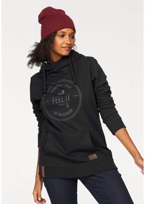 Damen Kapuzensweatshirt, schwarz, casual, Gr. 44, OCEAN SPORTSWEAR, unifarben, angeraute Sweatware, Obermaterial: 65% Baumwolle, 35% Polyester,