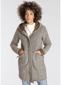 Polarino Damen Strickmantel, beige, sportlich, Gr. 36, meliert, Obermaterial: 100% Polyester, Mäntel, atmungsaktiv und wärmeisolierend. Strickoptik