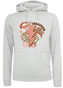 F4NT4STIC Damen Kapuzenpullover "Groovy Christmas Flash Cozy Vibes", grau, casual, Gr. L, Obermaterial: 65% Baumwolle, 35% Polyester, Pullover,