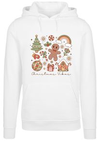 F4NT4STIC Damen Kapuzenpullover "Christmas Vibes Cozy Cute Winter", weiß, casual, Gr. L, Obermaterial: 65% Baumwolle, 35% Polyester, Pullover,