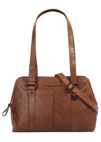 SPIKES & SPARROW Damen Henkeltasche, SPIKES & SPARROW, braun, Leder, unifarben, leicht glänzend, Taschen, echt Leder